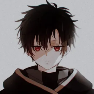😈 b9c0064d anime, menino, mangá, olhos vermelhos, cabelo preto telegram sticker
