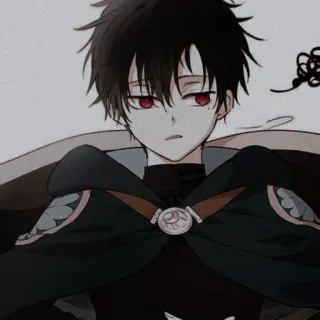 😈 fa64192a anime, mangá, personagem, cabelo preto, olhos vermelhos telegram sticker