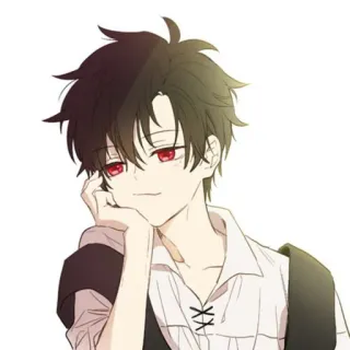 🌑 37f1c1dc Anime, Chico, ojos rojos, Dibujo animado, Personaje telegram sticker