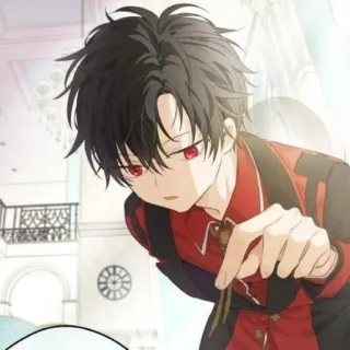 🌑 5107ff9f Anime, Manga, ojos rojos, pelo negro, personaje, chico telegram sticker