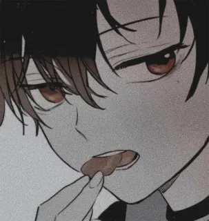 🔮 3c5b44fd anime style, eating, character, aesthetic, manga telegram sticker