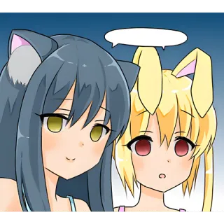 😳 024119c1 Anime, Gadis kucing, Gadis kelinci, Kawaii, Kartun telegram sticker
