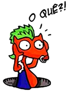 😱 70445fb2 O QUÊ?! Kartun, Pertanyaan, Kejutan, Bingung, Lubang telegram sticker