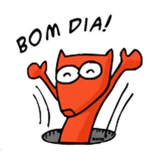 😚 84144b50 BOM DIA! Selamat pagi, Kartun, Binatang, Senang, Sapaan telegram sticker