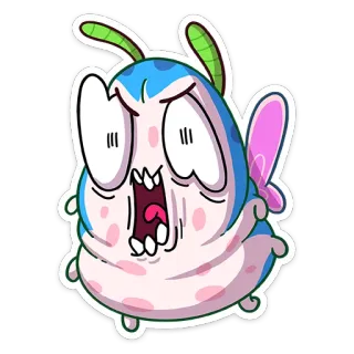 😳 223a7da5 naklejka, kreskówka, potwór, stworzenie, śmieszne, robak telegram sticker