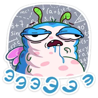 😩 48e88016 mc²
B+7 e fex
Sin
C
37157
(a+b)2
3.14
?
१०
to
(3-
x=y
+0,1
267
2
X Kreskówka, Potwór, Matematyka, Równania, Naklejka, Niebieski telegram sticker