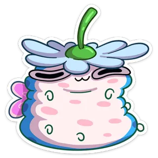 🌼 839aa15f naklejka, słodki, kreskówka, postać, kwiat, kapryśny telegram sticker