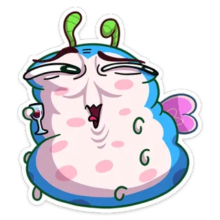 🍷 1dcb7d49 卡通, 怪物, 酒精, 醉酒, 可爱, 贴纸 telegram sticker