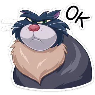 👌 44478d03 OK แมว, โอเค, สติกเกอร์, การ์ตูน, สัตว์ telegram sticker