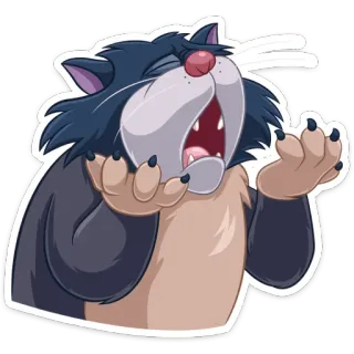 😫 4df7581e แมว, สัตว์, สติกเกอร์, การ์ตูน, หัวเราะ, สีหน้า telegram sticker