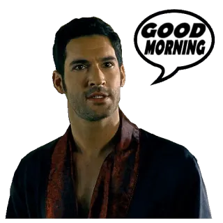 🛏 351715e3 Lucifer GOOD MORNING ルシファー, おはよう, テレビ番組 telegram sticker