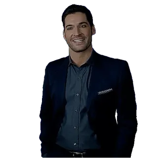 😆 6ae45598 Lucifer Morningstar Lucifer ルシファー, トム・エリス, 海外ドラマ, ネットフリックス, 悪魔, 笑顔 telegram sticker
