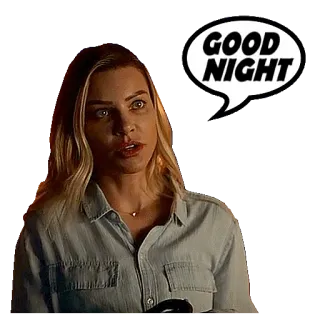 🛌 780dfda1 GOOD NIGHT 夜, 睡眠, テキスト, ブロンドの女性 telegram sticker