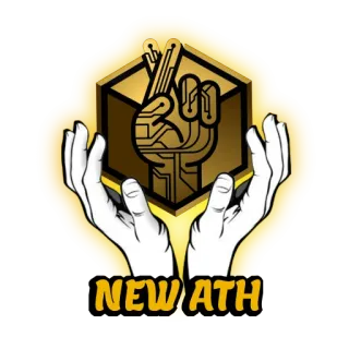 🤩 cf31b684 NEW ATH mains, chance, croix de doigts, jaune, illustration, géométrique, autocollant telegram sticker