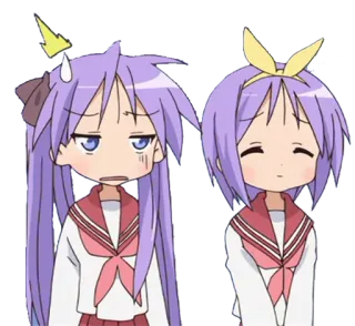 😅 0876b595 Anime, Uniforme scolaire, Dessin animé, Filles, Mignon, Cheveux violets telegram sticker