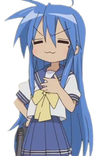 😇 0e87471e Konata Izumi Lucky Star Anime, Uniforme scolaire, Cheveux bleus, Konata Izumi, Lucky Star telegram sticker