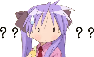 ❓ 45147e84 animé, question, confus telegram sticker