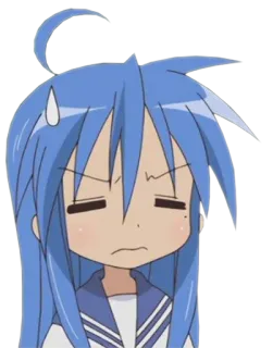 😅 c61daea4 Konata Izumi Lucky Star Anime, Dessin animé, Fille, Cheveux bleus, Konata Izumi, Lucky Star telegram sticker
