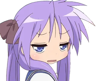 😅 fe9e51de Kagami Hiiragi Lucky Star anime, Lucky Star, Kagami Hiiragi, fille, mignon telegram sticker