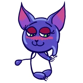 ☺️ d030d37b chat, dessin animé, mignon, rougir, animal, violet, animal de compagnie whatsapp sticker