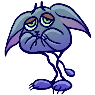 💩 d106c16e triste, chat, dessin animé, mignon, animal, déprimé whatsapp sticker