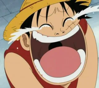 😂 0d458a9d Monkey D. Luffy One Piece luffy, one piece, anime, menangis, topi jerami, kartun telegram sticker