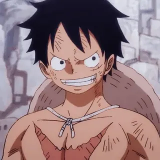 ☠ 815a0295 Monkey D. Luffy One Piece Anime, Monkey D. Luffy, One Piece, Kreskówka, Postać telegram sticker