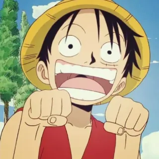 🏴‍☠️ 2510341e Monkey D. Luffy One Piece 애니메이션, 만화, 원피스, 몽키 D. 루피, 밀짚모자, 만화, 해적 telegram sticker