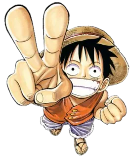 ✌ 32012350 Monkey D. Luffy One Piece アニメ, マンガ, 漫画, ワンピース, ルフィ telegram sticker