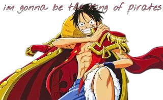 😏 7575db8d Monkey D. Luffy One Piece I'm gonna be the King of Pirates モンキー・D・ルフィ, ワンピース, アニメ, 漫画, 海賊, 王 telegram sticker