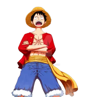 😑 9fff76fa Monkey D. Luffy One Piece モンキー・D・ルフィ, アニメ, ワンピース, 麦わら帽子, 海賊, 冒険, 漫画, カートゥーン telegram sticker