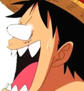 😵 caa23533 Monkey D. Luffy One Piece アニメ, ワンピース, ルフィ, 漫画, 面白い, 表情 telegram sticker
