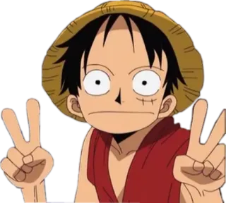 ✌ d7031683 Monkey D. Luffy One Piece ワンピース, ルフィ, 麦わら帽子, アニメ, マンガ, 漫画 telegram sticker