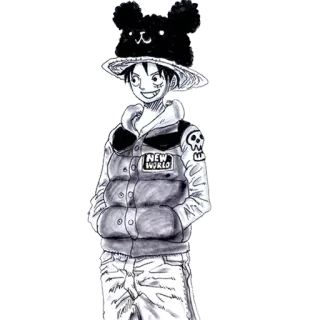 😬 07e00669 Monkey D. Luffy One Piece NEW WORLD อนิเมะ, มังงะ, วันพีซ, มังกี้ ดี. ลูฟี่, ตัวละคร, โจรสลัด, โลกใหม่ telegram sticker