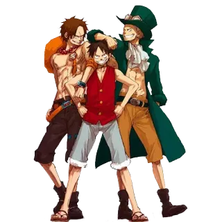 😎 3846a1cc Monkey D. Luffy One Piece อนิเมะ, วันพีซ, ลูฟี่, เอส, ซาโบ้, พี่น้อง, มิตรภาพ, มังงะ telegram sticker