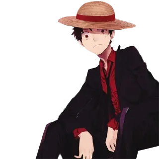 😕 7d174f71 Monkey D. Luffy One Piece อนิเมะ, ตัวละคร, มังงะ, วันพีซ, ลูฟี่ telegram sticker