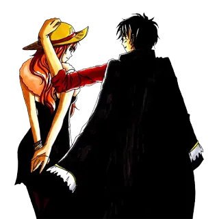 ❤ 848bfe9a Luffy One Piece อนิเมะ, วันพีซ, ลูฟี่, โรแมนติก, คู่รัก, มังงะ telegram sticker