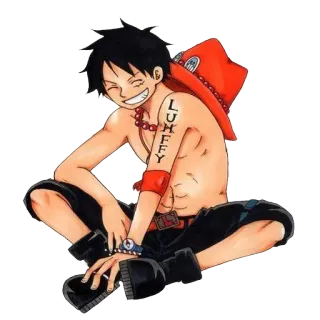 😄 cf8c6fe0 Monkey D. Luffy One Piece LUFFY อนิเมะ, วันพีซ, ลูฟี่, โจรสลัด, ตัวละคร, มังงะ telegram sticker