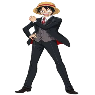 😃 d35a0fce Monkey D. Luffy One Piece อนิเมะ, มังงะ, วันพีซ, มังกี้ ดี ลูฟี่, สูท, หมวกฟาง, ทางการ telegram sticker