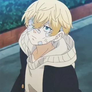 😶 2bb05c4f anime, character, injury, bandages telegram sticker