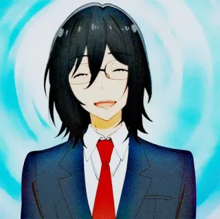 🙂 33948e35 Miyamura Izumi Horimiya anime, manga, character, Horimiya, Miyamura Izumi, smiling, glasses telegram sticker