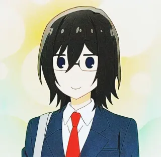 🙂 59969ae4 anime, manga, cartoon, character, glasses, school uniform, illustration telegram sticker