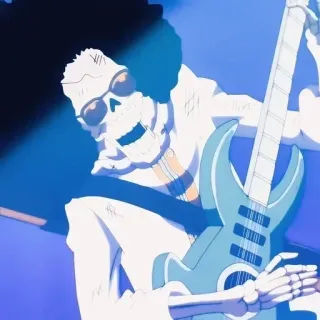 🎶 5d33e9b0 skeleton, guitar, music, cartoon, anime, rock, musician telegram sticker