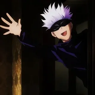 👋 e7a4181a Gojo Satoru Jujutsu Kaisen anime, character, gojo satoru, jujutsu kaisen, smile, waving telegram sticker