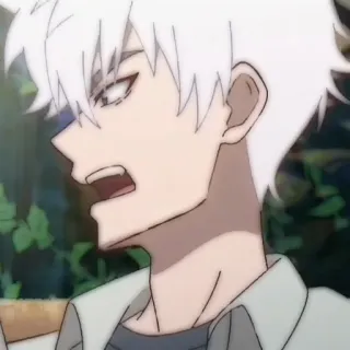 ⏱ 00334f7a 애니메이션, 애니메이션 캐릭터, 흰 머리, 만화, 화난 telegram sticker