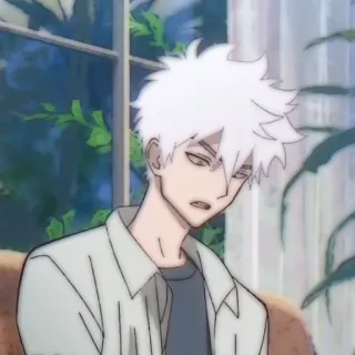 ⏱ 0054eab3 애니메이션, 소년, 흰머리, 만화, 일러스트 telegram sticker