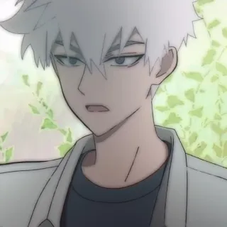 ⏱ 0e33790c 애니메이션, 캐릭터, 흰 머리, 남성, 일러스트 telegram sticker