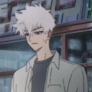 ⏱ 1ff9239a 애니메이션, 만화, 흰머리, 만화, 캐릭터 telegram sticker