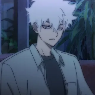 ⏱ 2d4956d1 애니메이션, 만화, 캐릭터, 흰머리, 졸린 telegram sticker