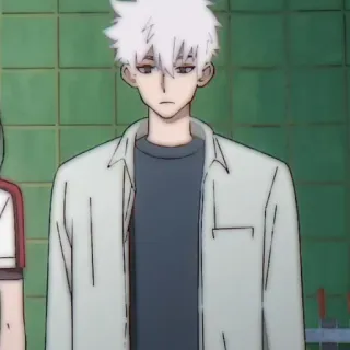 ⏱ 41728c8d 애니메이션, 캐릭터, 흰머리, 남성, 진지한, 청소년 telegram sticker